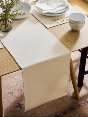 Riviera White TableRunner - Dining Accent